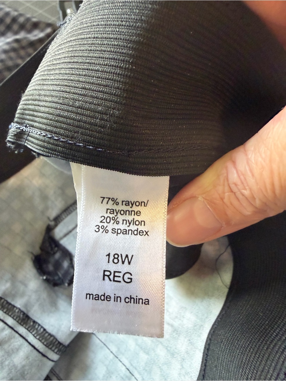 3/$20 Maurices Black and Gray Gingham Slim Pull-On Ankle Pants - Picture 4 of 4